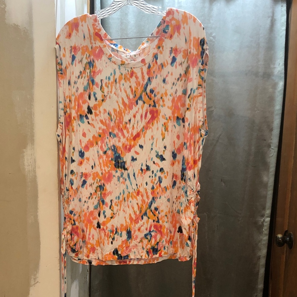 LIVI for Lane Bryant Multicolor Watercolor Tank Top